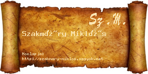 Szakmáry Miklós névjegykártya