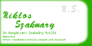 miklos szakmary business card
